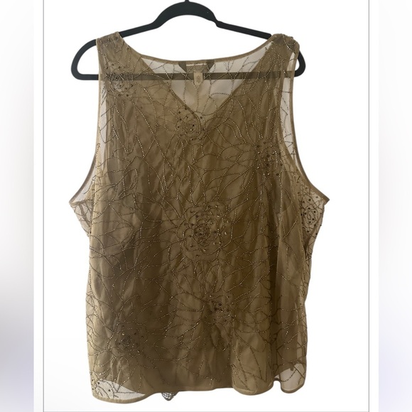 Plus Size Lauren Ralph Lauren Sleeveless Embellished Blouse Size 2X - Picture 3 of 10